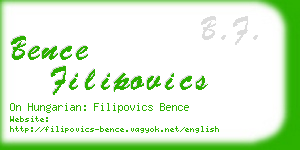 bence filipovics business card